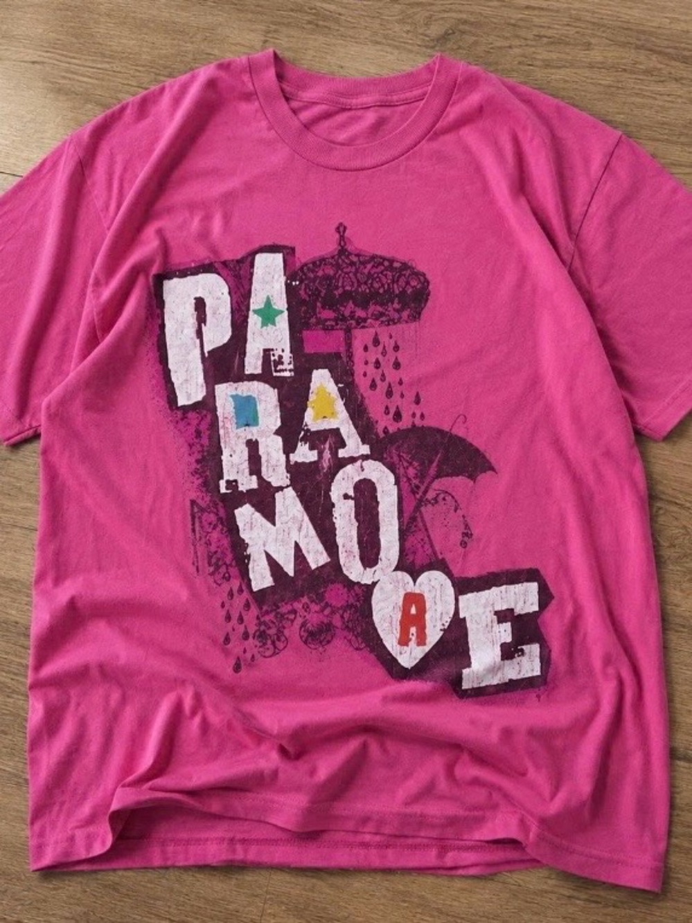 Bright Pink Graphic 'Paramore' Tee